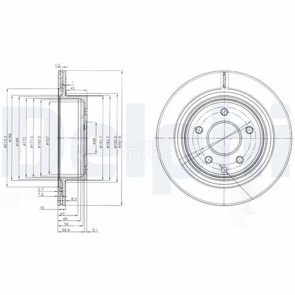 Kocioni disk DELPHI za Nissan Qashqai od 2013. do 2014. god.