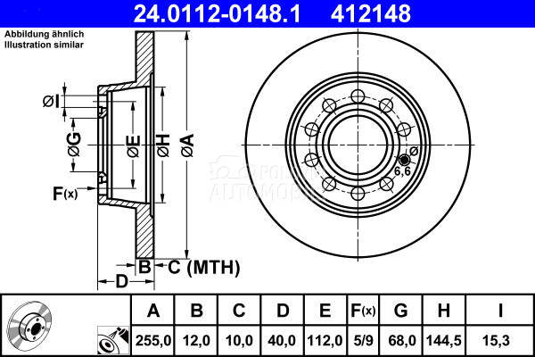 Kočioni disk za Seat Exeo od 2008. do 2013. god. - 8E0615601D
