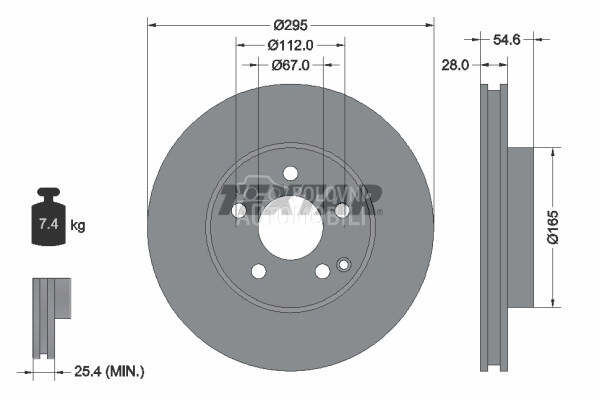 Kočioni disk TEXTAR za Mercedes Benz E Klasa od 2003. do 2009. god.