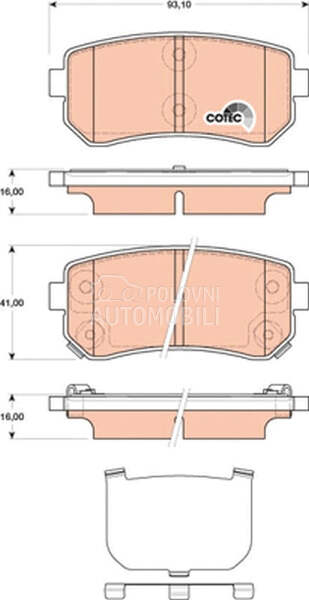 Kocione plocice TRW za Hyundai Tucson od 2004. do 2010. god.