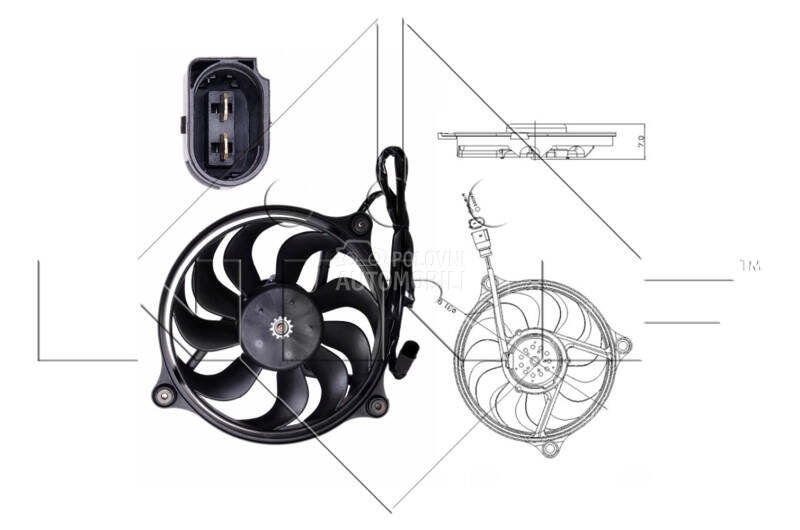 Ventilator motora visko za Volkswagen Passat od 2000. do 2005. god.