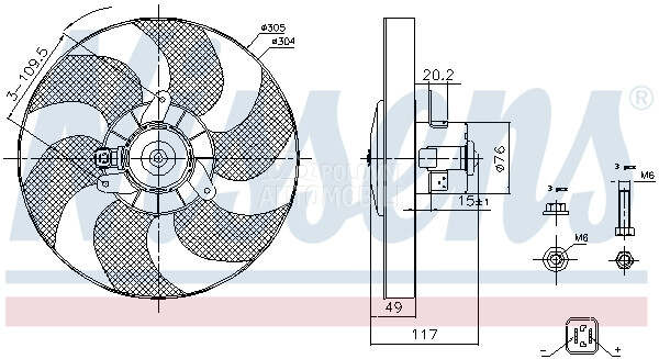 Ventilator motora visko za Renault Xsara od 1998. do 2005. god.