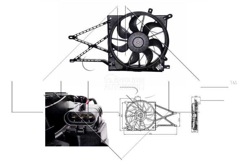 Ventilator motora visko za Opel Astra od 2004. do 2009. god.