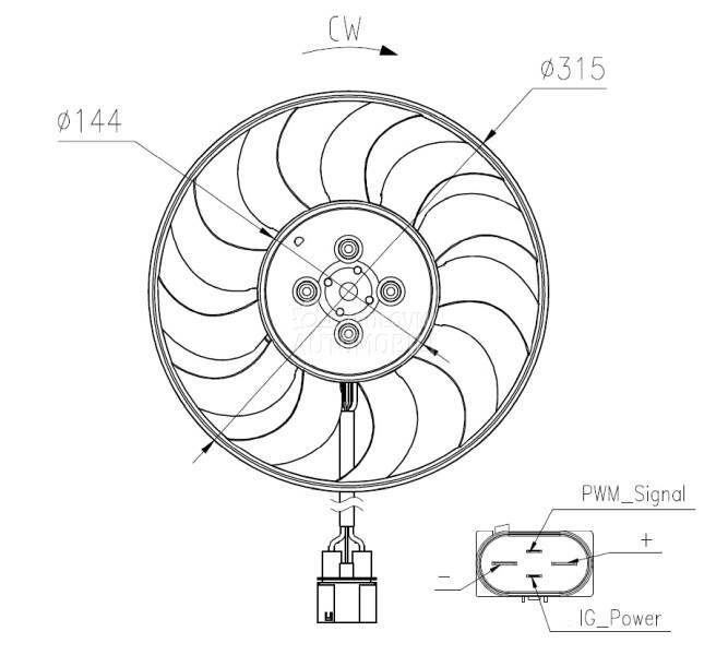 Ventilator motora visko za Volkswagen Touran od 2010. do 2015. god.