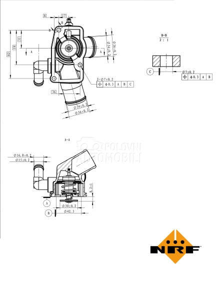 Termostat za Opel Vectra od 1995. do 2003. god.