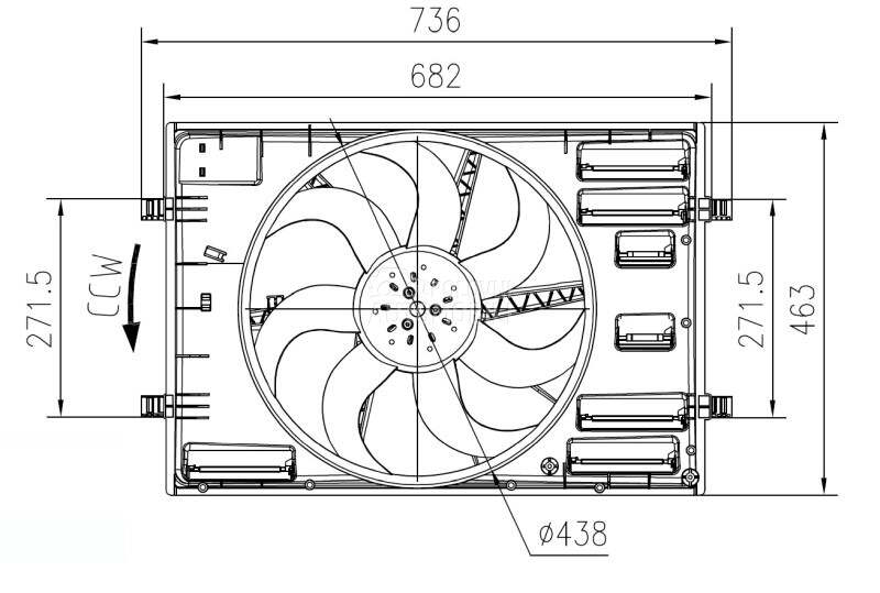 Ventilator motora visko za Volkswagen Golf od 2013. do 2017. god.