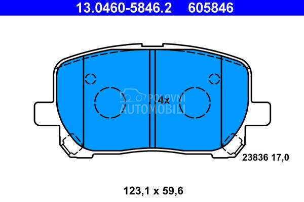 Kocione plocice za Toyota Avensis od 2001. do 2005. god.