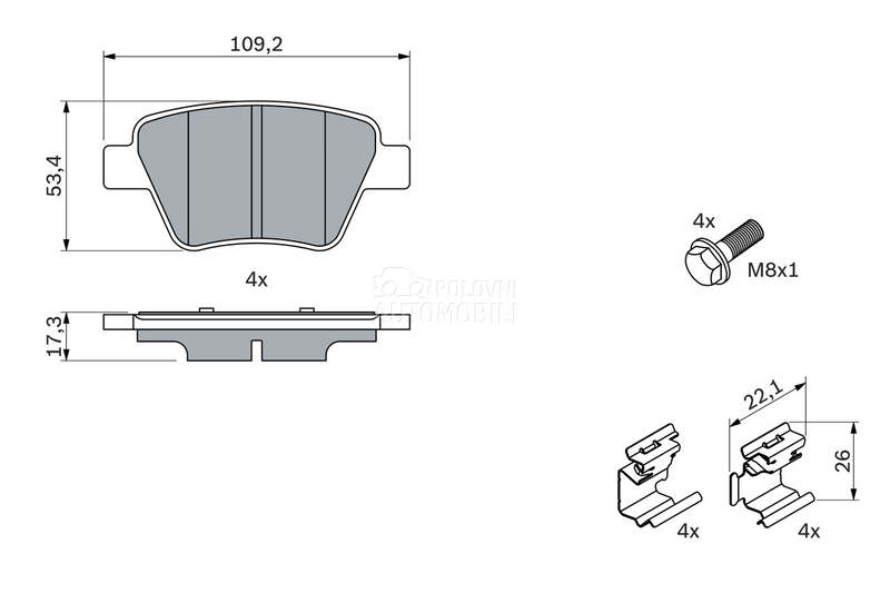 Kocione plocice za Volkswagen Jetta od 2010. do 2018. god.
