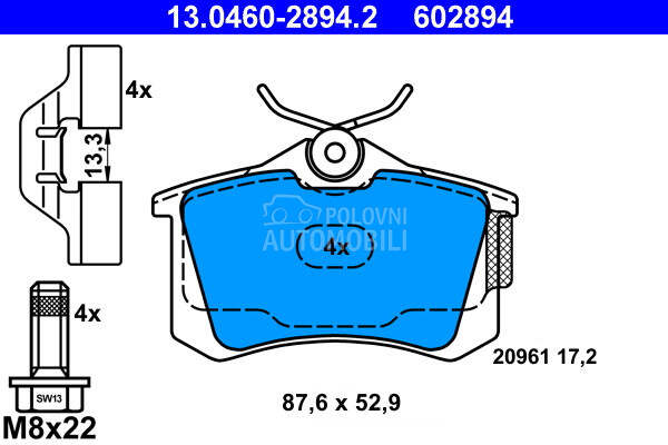 Kocione plocice za Volkswagen Golf od 1999. do 2006. god.