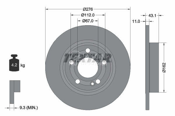 Kočioni disk za Mercedes Benz A Klasa od 2018. do 2020. god.
