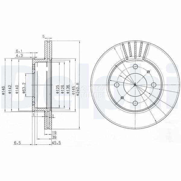 Kocioni disk DELPHI za Hyundai Accent od 1994. do 2000. god.