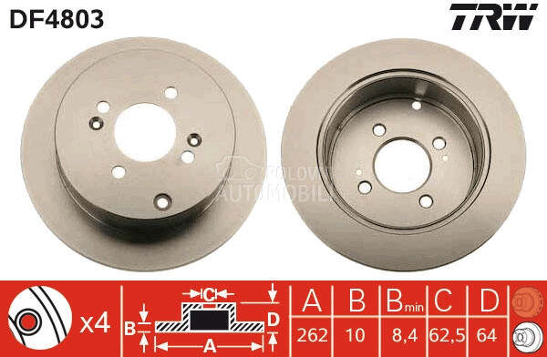 Kočioni disk za Hyundai Accent od 2005. do 2010. god.