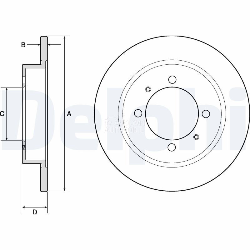 Kocioni disk DELPHI za Mitsubishi Carisma od 1995. do 2006. god. - MB699288