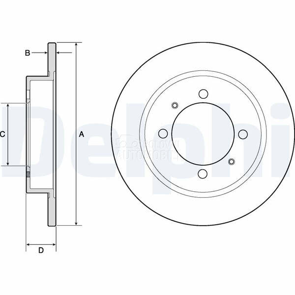 Kocioni disk DELPHI za Mitsubishi Carisma od 1995. do 2006. god.