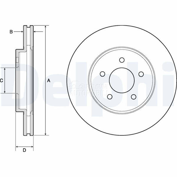 Kocioni disk DELPHI za Mazda Tribute od 2000. do 2008. god.