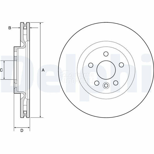 Kocioni disk DELPHI za Land Rover Range Rover od 2011. do 2019. god.