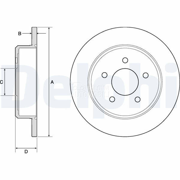 Kocioni disk DELPHI za Chrysler Voyager od 1995. do 2001. god.