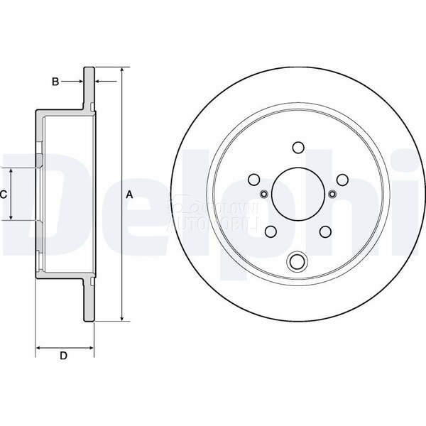 Kocioni disk DELPHI za Subaru Impreza od 2007. do 2013. god.