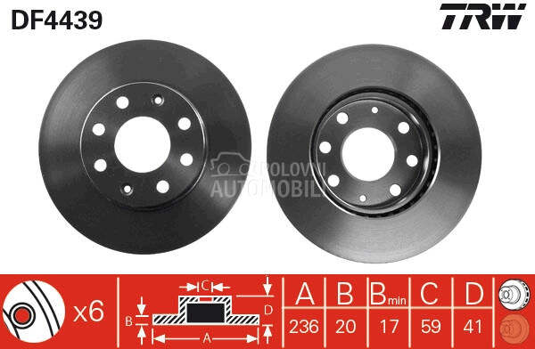 Kočioni disk za Chevrolet Aveo od 2006. do 2011. god.