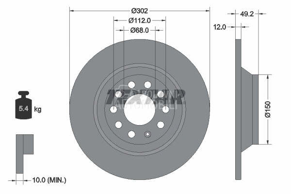 Kočioni disk za Audi A6 od 2004. do 2011. god.