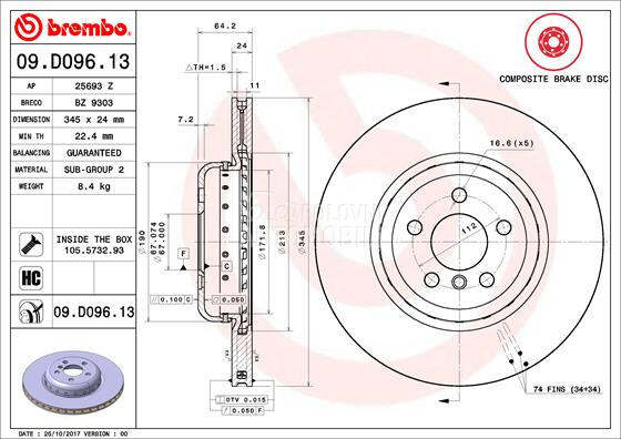 Kočioni disk Brembo za BMW Serija 8 od 2019. do 2020. god.