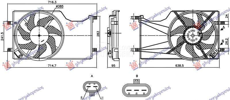 VENTILATOR KOMPLET 1.3 DIZE... za Opel Corsa, Corsa E od 2015. do 2019. god.