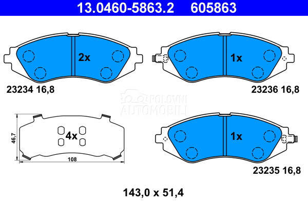 Kocione plocice za Chevrolet Aveo od 2005. do 2013. god.