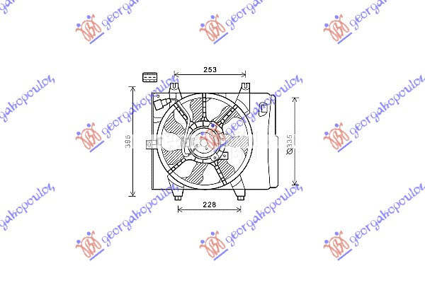 VENTILATOR KOMPLET (BENZIN/DIZ za Kia Picanto od 2008. do 2011. god.