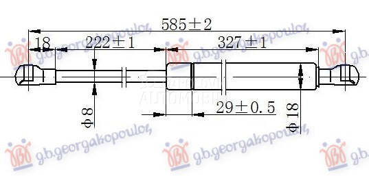 AMORTIZER GEPEK VRATA (585L-30 za Peugeot 106 od 1996. do 2003. god.