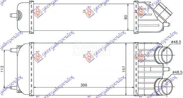 HLADNJAK INTERKULERA 1.6 HDi ( za Citroen C2 od 2008. do 2010. god.
