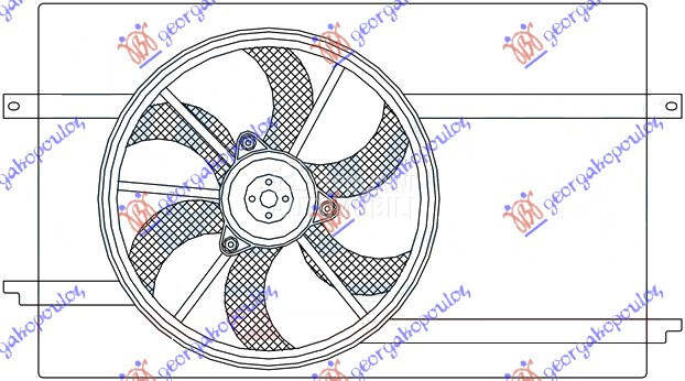 VENTILATOR HLADNJAKA KOMPLET ( za Mitsubishi Colt od 2005. do 2008. god.