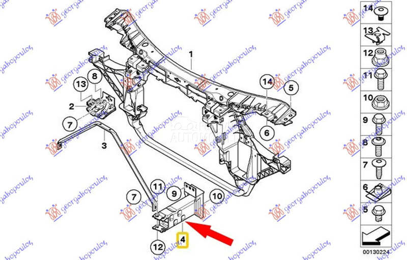 NOSAC PREDNJEG BRANIKA SPOLJAS za BMW X3 od 2004. do 2007. god.