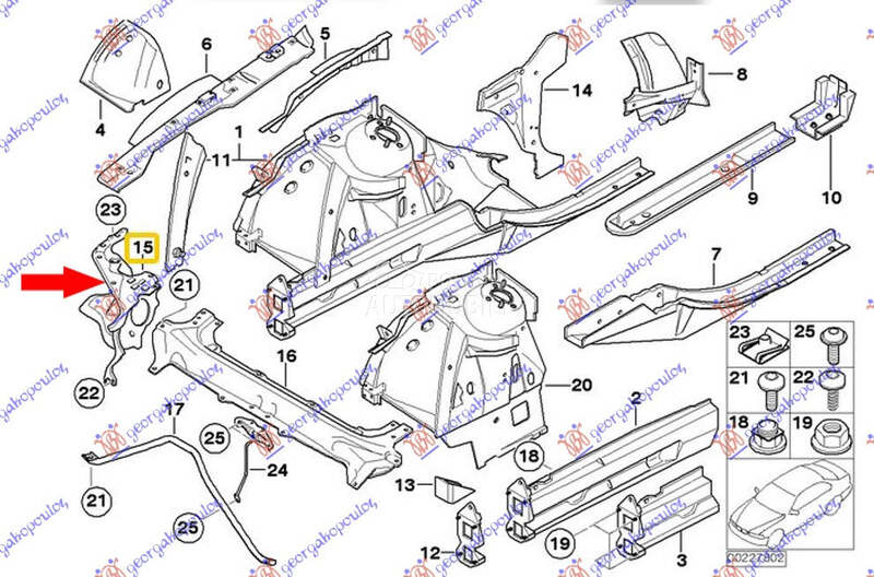 OKVIR FARA METALNI za BMW Serija 7 od 2002. do 2008. god.