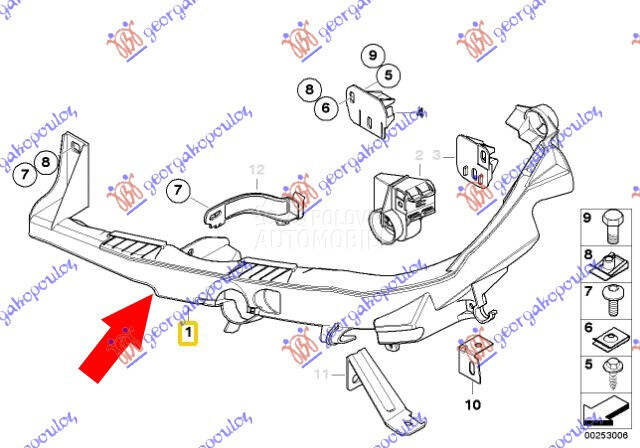 NOSAC FARA DONJI PLASTICNI za BMW Serija 3 od 2005. do 2008. god.