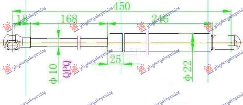 AMORTIZER GEPEK VRATA (450L-53 za Volkswagen Golf 5 od 2004. do 2008. god. - 036108305