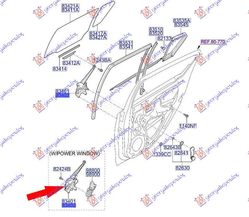 PODIZAC ZADNJEG PROZORA ELEKTR za Hyundai i20 od 2008. do 2012. god.