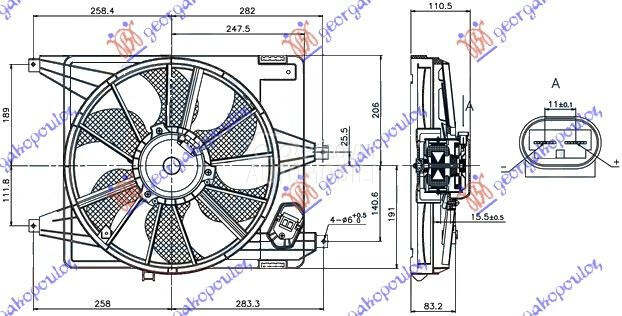 VENTILATOR KOMPLET (1.4/1.6) ( za Dacia Sandero od 2008. do 2012. god.