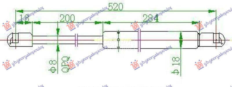 AMORTIZER GEPEK VRATA (520L-36 za Fiat Brava od 1995. do 2003. god. - 040908305