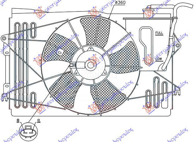 VENTILATOR KOMPLET (BENZIN) (S za Toyota Corolla od 2002. do 2006. god.