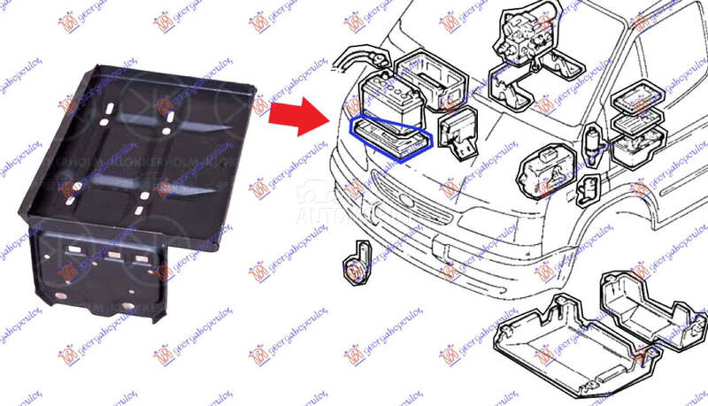 NOSAC AKUMULATORA (BENZIN) za Ford Transit Connect od 1992. do 1995. god.
