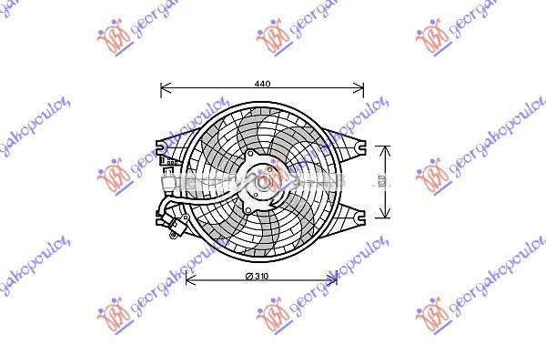 VENTILATOR KOMPLET (BENZIN/DIZ za Kia Sorento od 2002. do 2009. god.