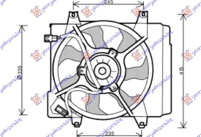 VENTILATOR KOMPLET (BENZIN/DIZ za Kia Picanto od 2004. do 2008. god.