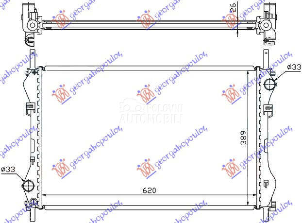 HLADNJAK MOTORA 2.4 TD-TDi (-A za Ford Transit Connect od 2000. do 2006. god.