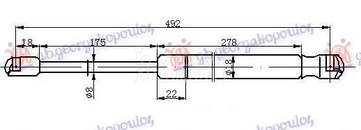 AMORTIZER GEPEK VRATA (492L-47 za Citroen C4 od 2011. do 2020. god.