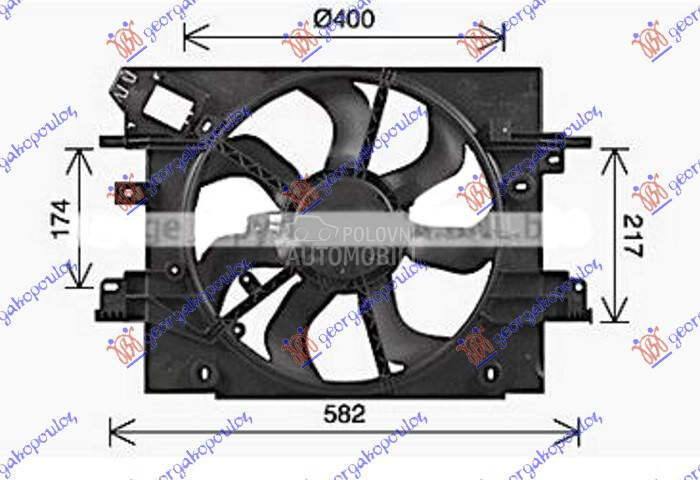 VENTILATOR 1.2/1.6 BENZIN - 1. za Dacia Duster od 2010. do 2017. god.