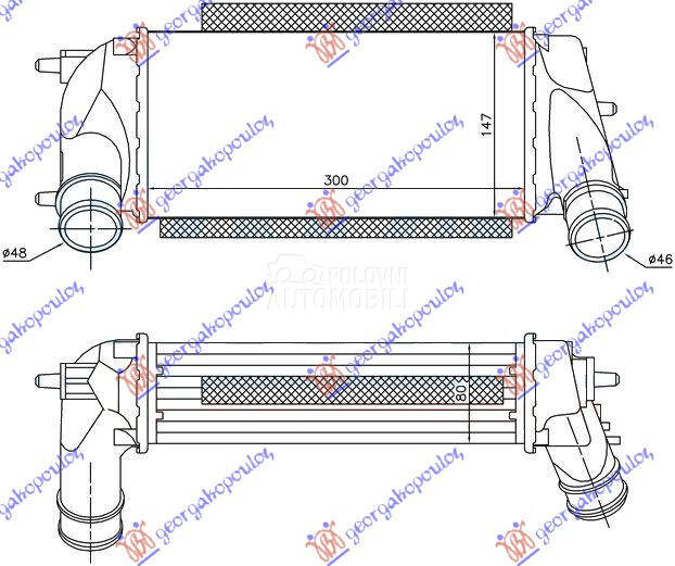 HLADNJAK INTERKULERA 1.0i 12V za Ford Fiesta od 2013. do 2017. god.