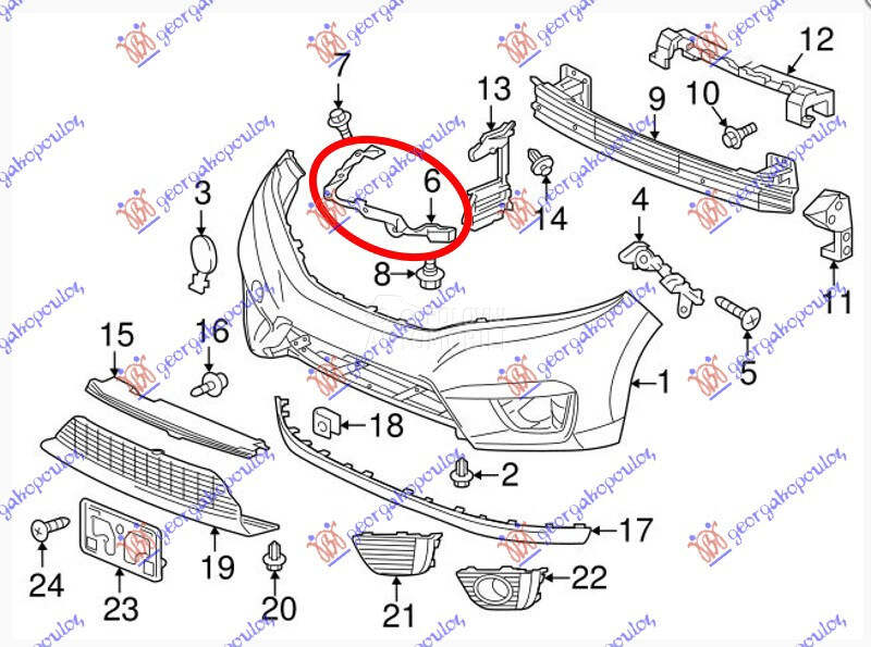 NOSAC PREDNJEG BRANIKA / FARA za Honda Jazz od 2015. do 2018. god.