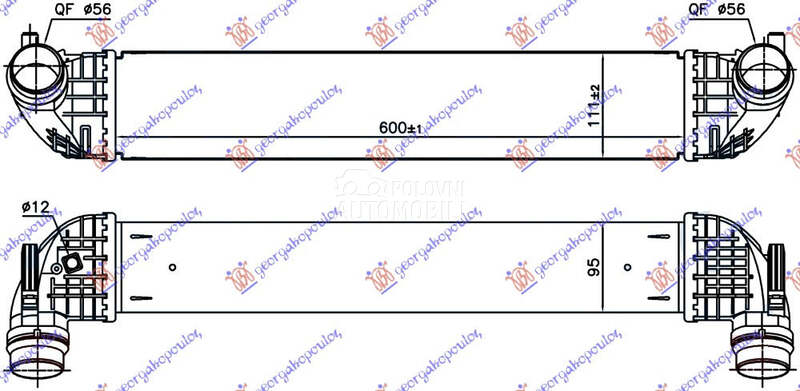 HLADNJAK INTERKULERA 1.6 CDTi za Opel Astra K od 2016. do 2019. god.