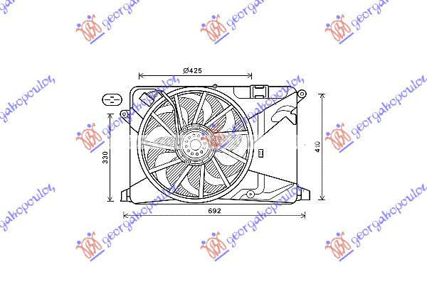 VENTILATOR KOMPLET (1.4i 16v T za Opel Mokka od 2013. do 2016. god.