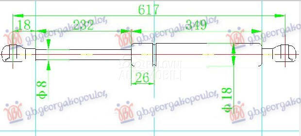 AMORTIZER GEPEK VRATA (618L-37 za Opel Mokka od 2013. do 2016. god.